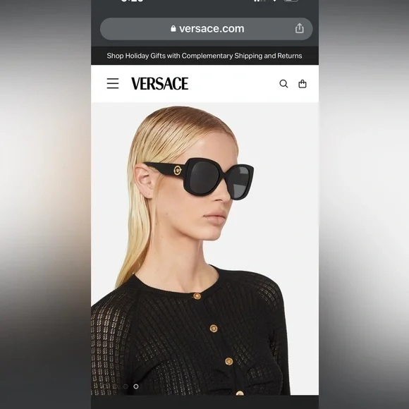 【正規品】VERSACE VE4387 スクエアサングラス ブラック Versace VE4387 Sunglasses | LensCrafters